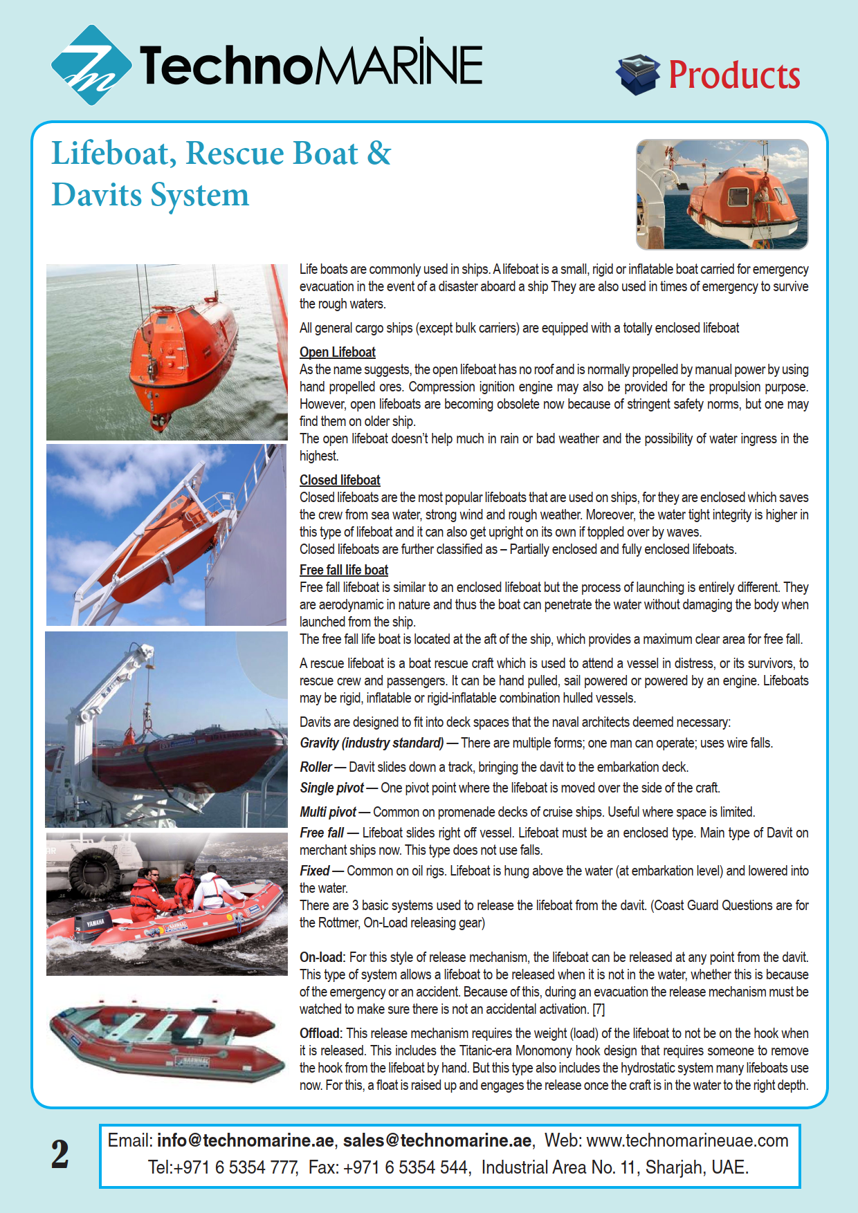 Lifeboat, Rescue boat and Davit Systems